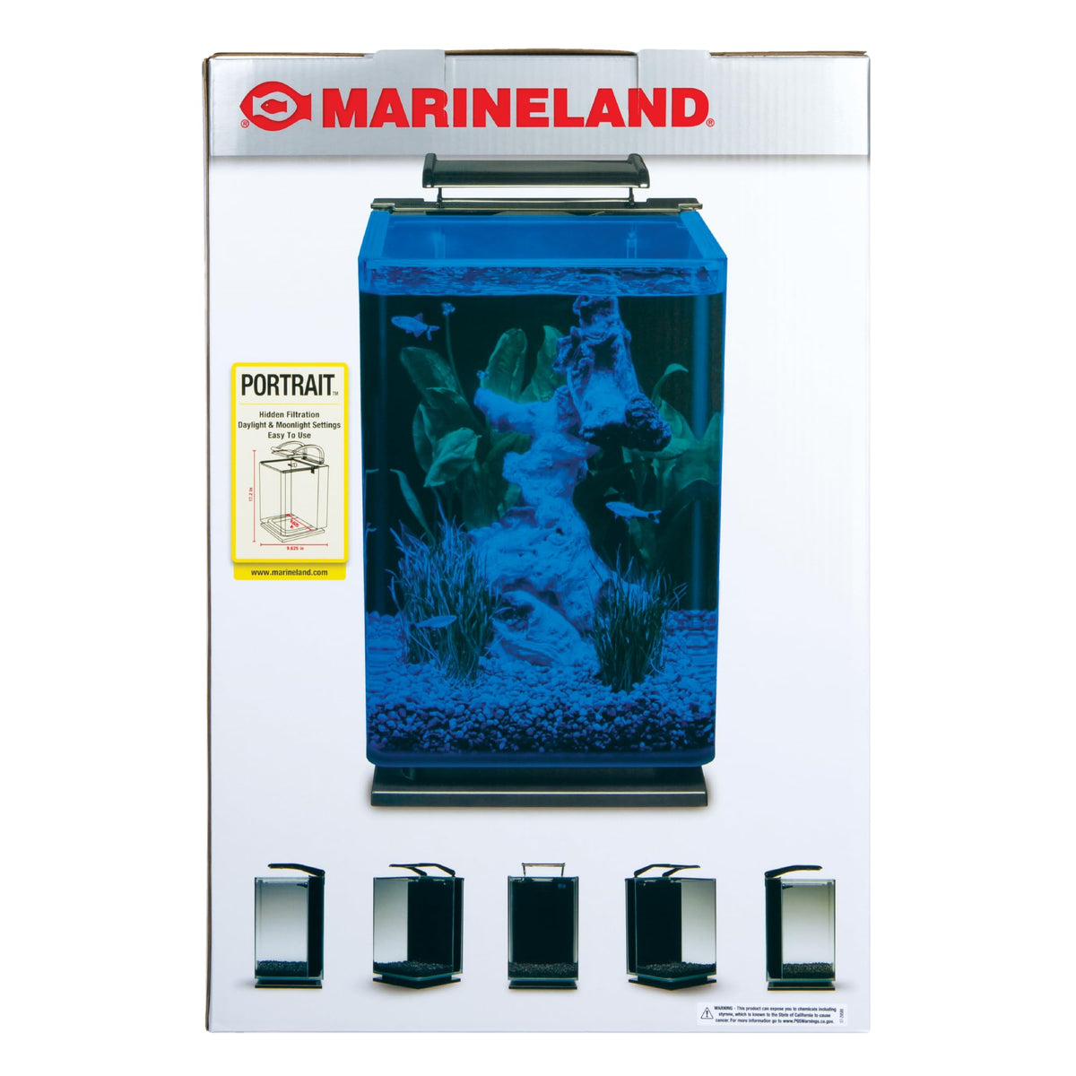 Glass LED Aquarium Kit, 5 Gallons, Hidden Filtration, Black B5266
