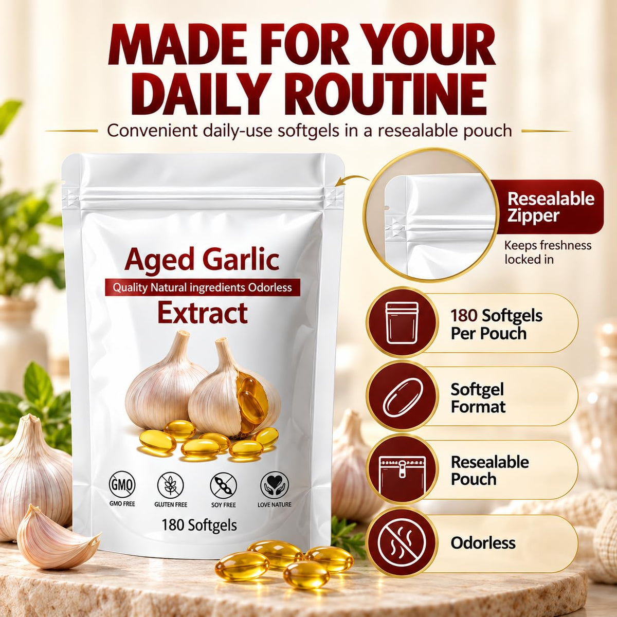 Aged Garlic Extract 180 Softgels N3489