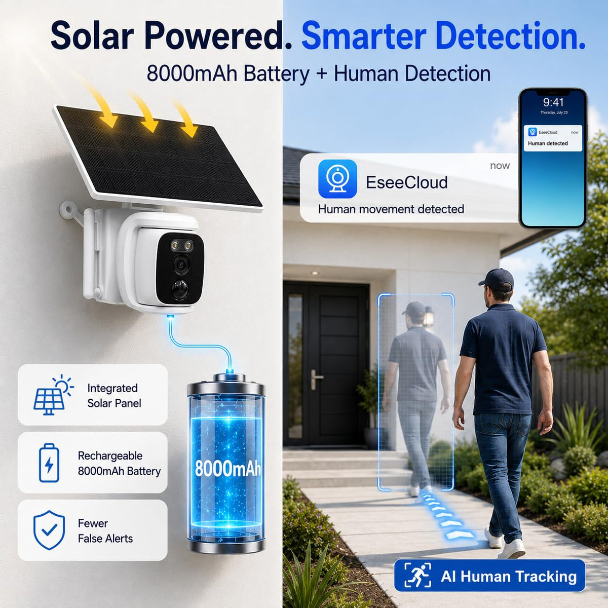 4 Pack Solar Security Cameras Wireless Outdoor 2K WiFi Camera System N321