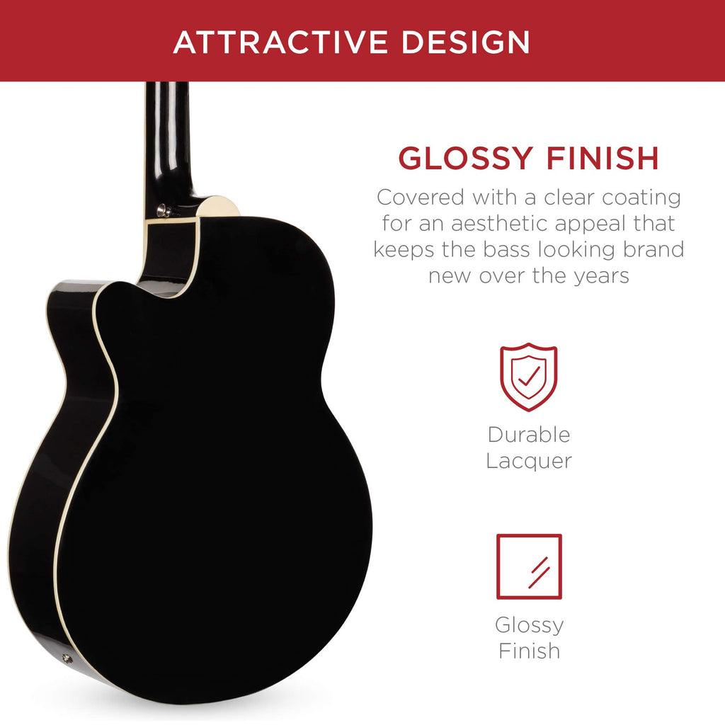 Full Size 4 String Black Acoustic Electric Bass Guitar C30259