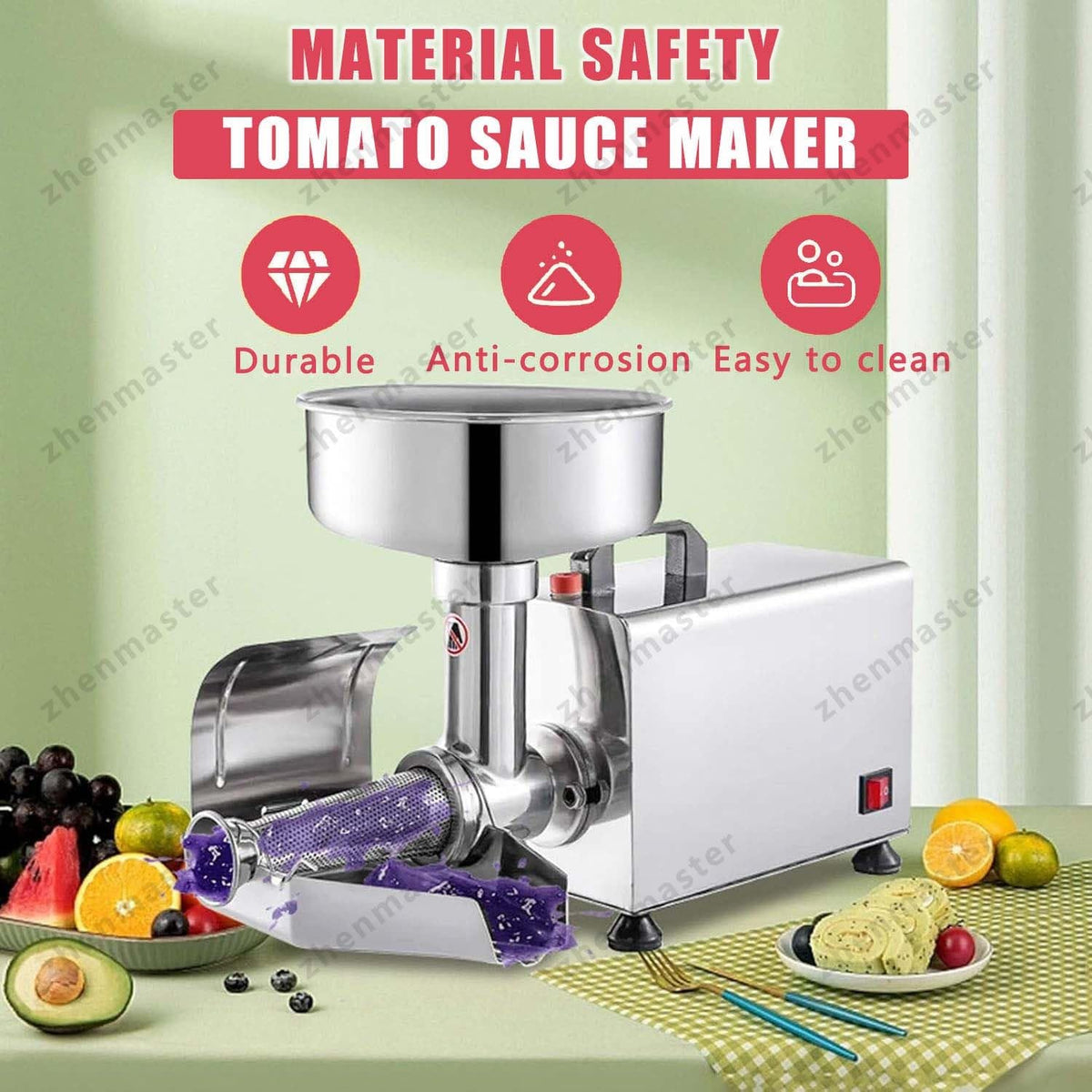 450W Stainless Steel Electric Tomato Strainer T6551