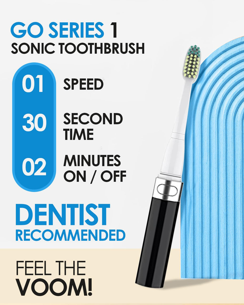 Black Blue 2-Pack Travel Electric Toothbrush Z525