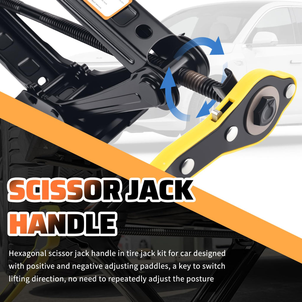 2 Ton Heavy Duty Scissor Jack Set L68069
