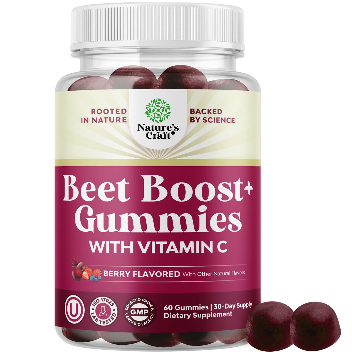 Beet Root Gummies with Vitamin C 60 Ct Z495330