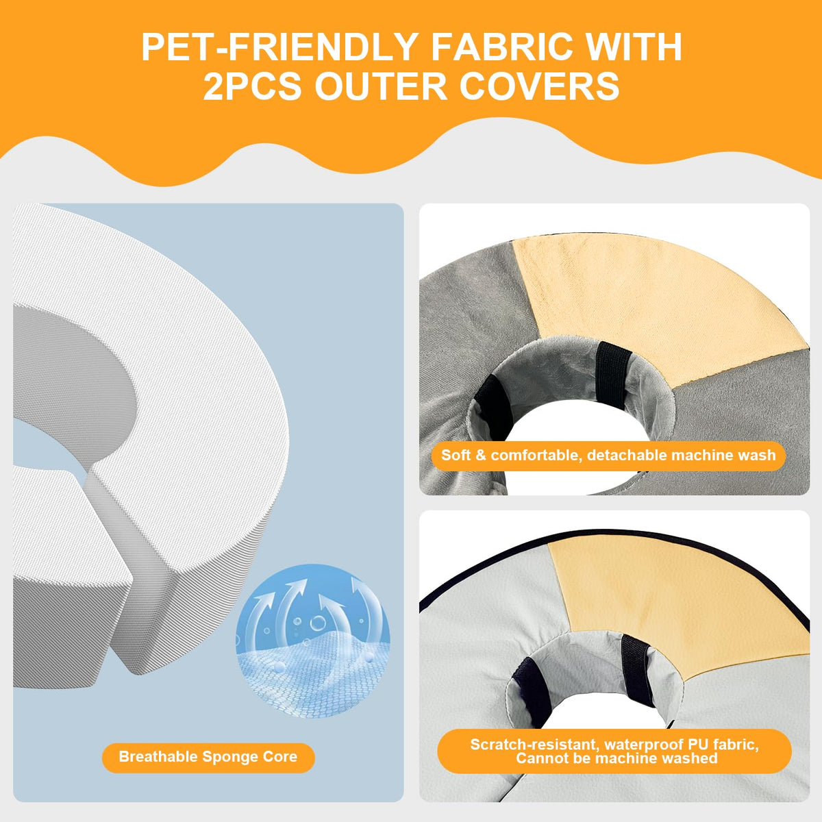 Inflatable Dog Cat Cone Collar with 2PCS Cover D653
