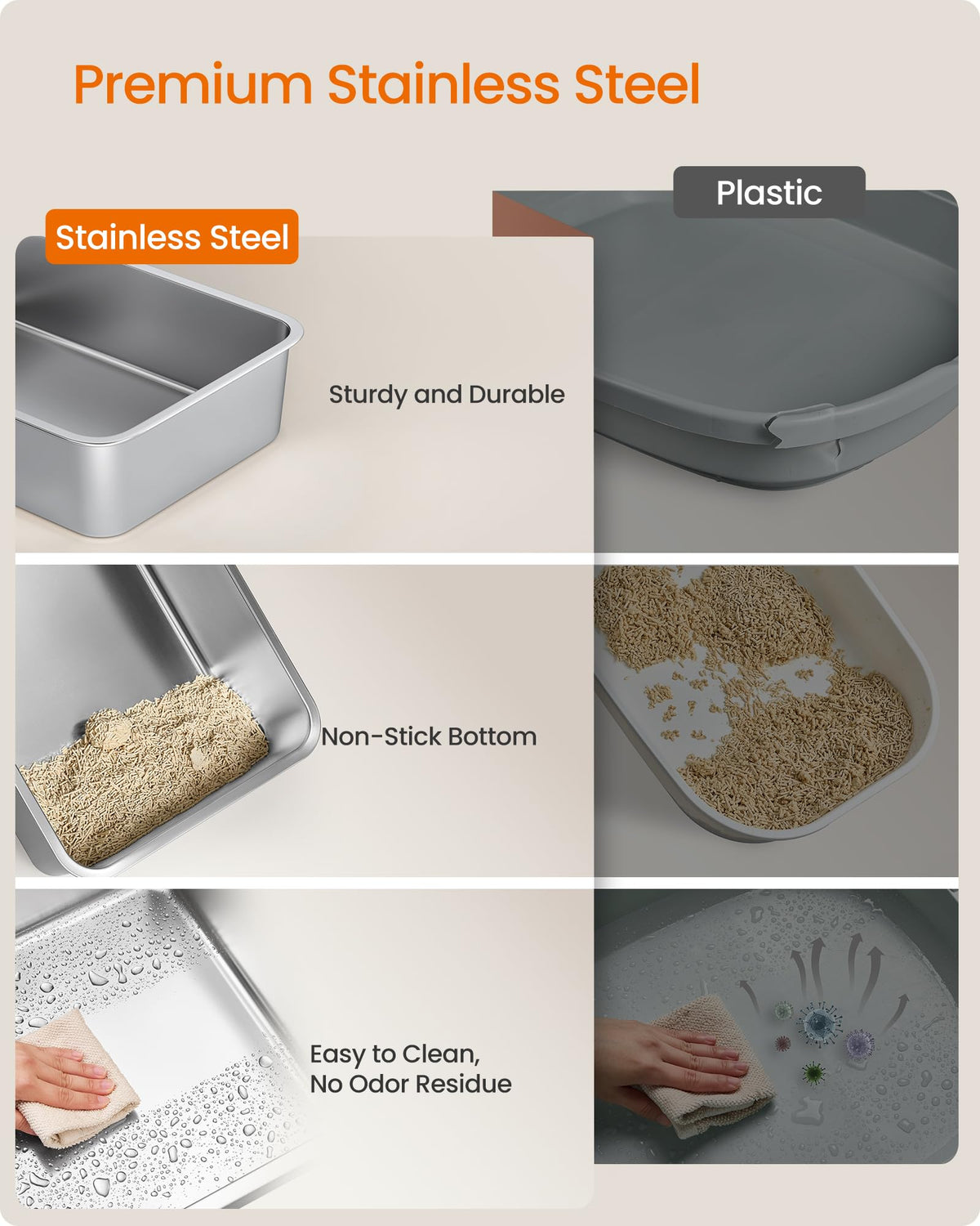 Stainless Steel Cat Litter Box N135