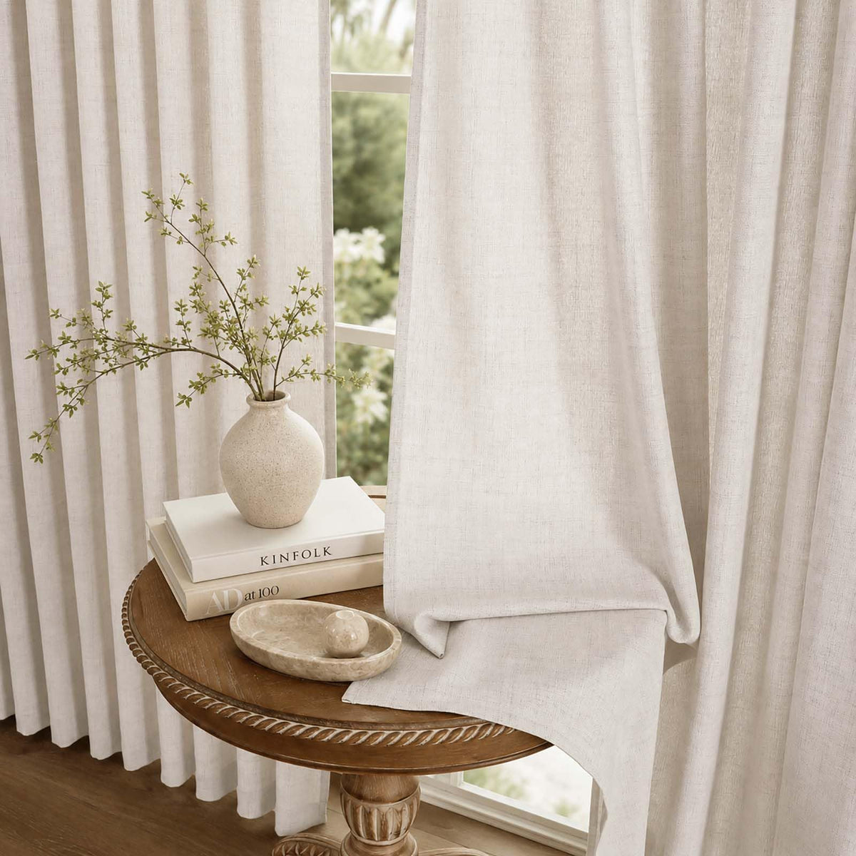 Extra Wide Pinch Pleated Curtains 90 Inches Long 2 Panels Set N857