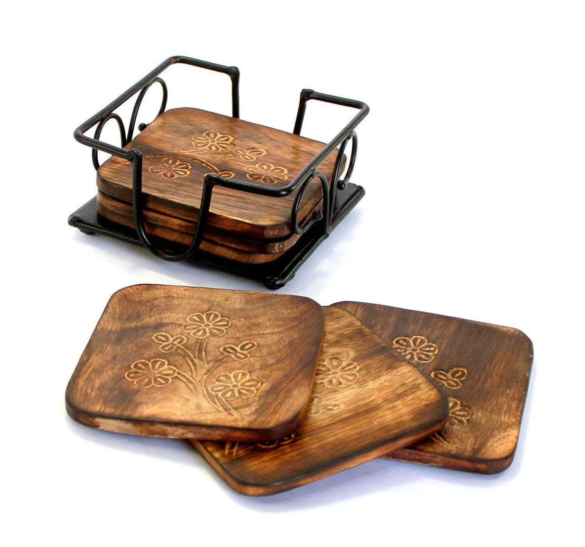 Wooden Drink Coasters Set of 6 B683