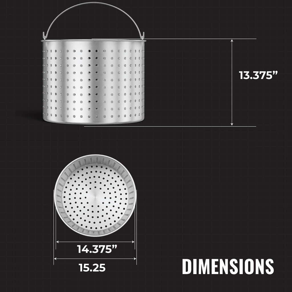60Qt Aluminum Stock Pot with Strainer and Lid Q1746