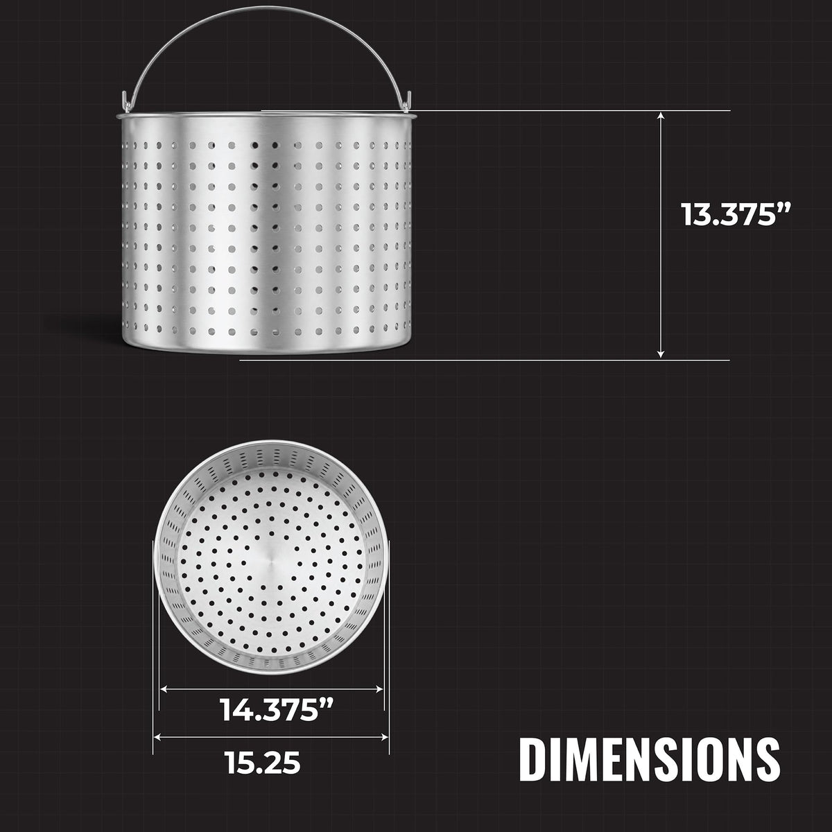 60Qt Aluminum Stock Pot with Strainer and Lid Q1746