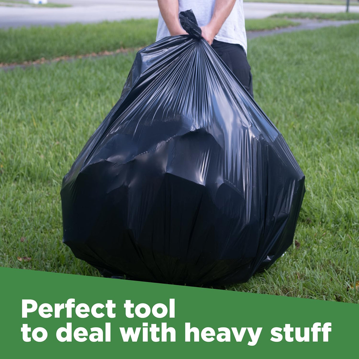 95 Gallon Heavy Duty Contractor Trash Bags, 50 Ct, Black, 1.2 Mil I9324