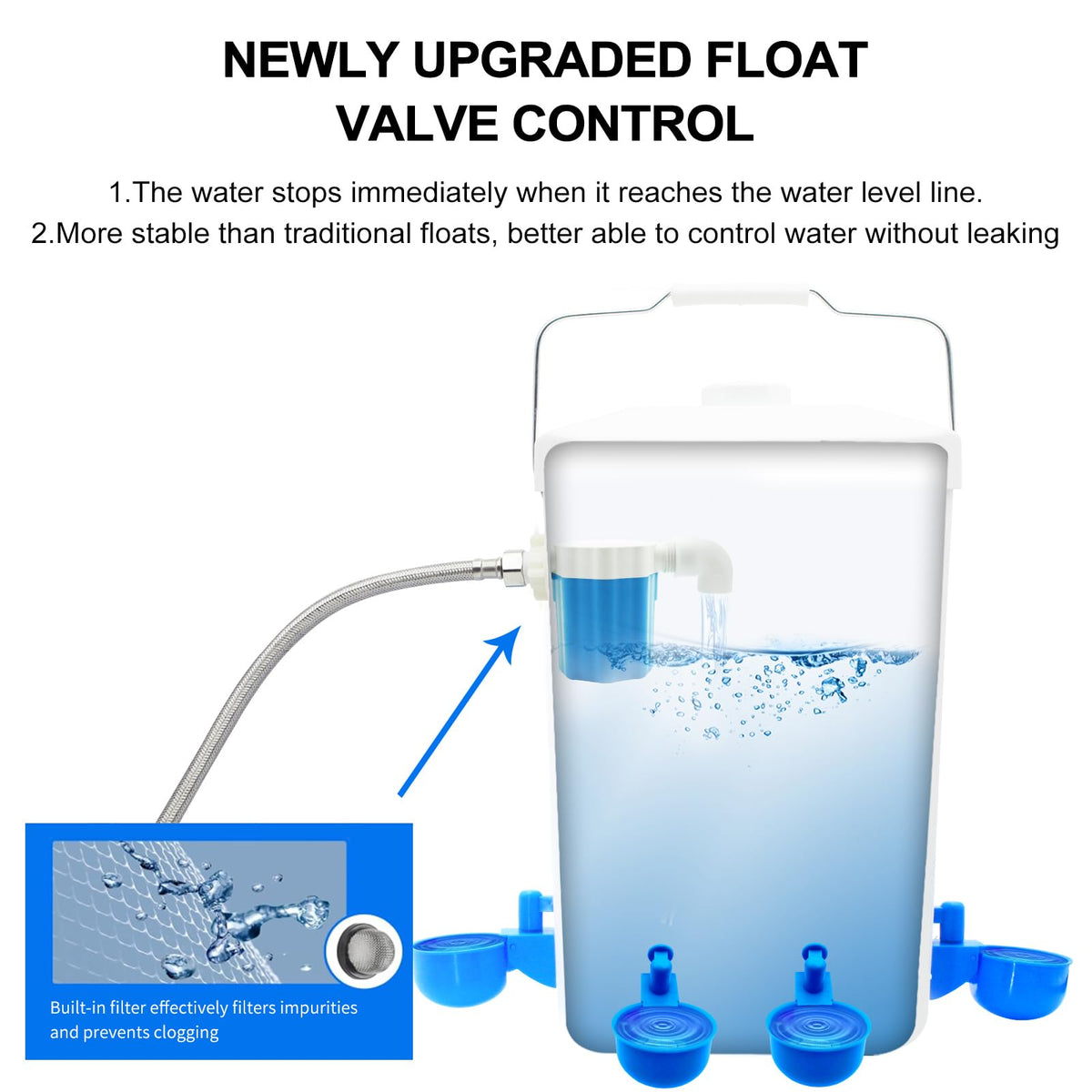 3 Gallons Automatic Poultry Waterer with Hose Attachment P450