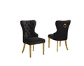 Black Boucle Upholstered Dining Chairs Set of 2 O4356