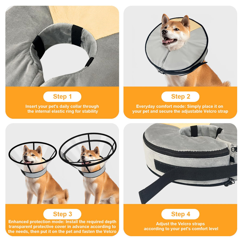 Inflatable Dog Cat Cone Collar with 2PCS Cover D653