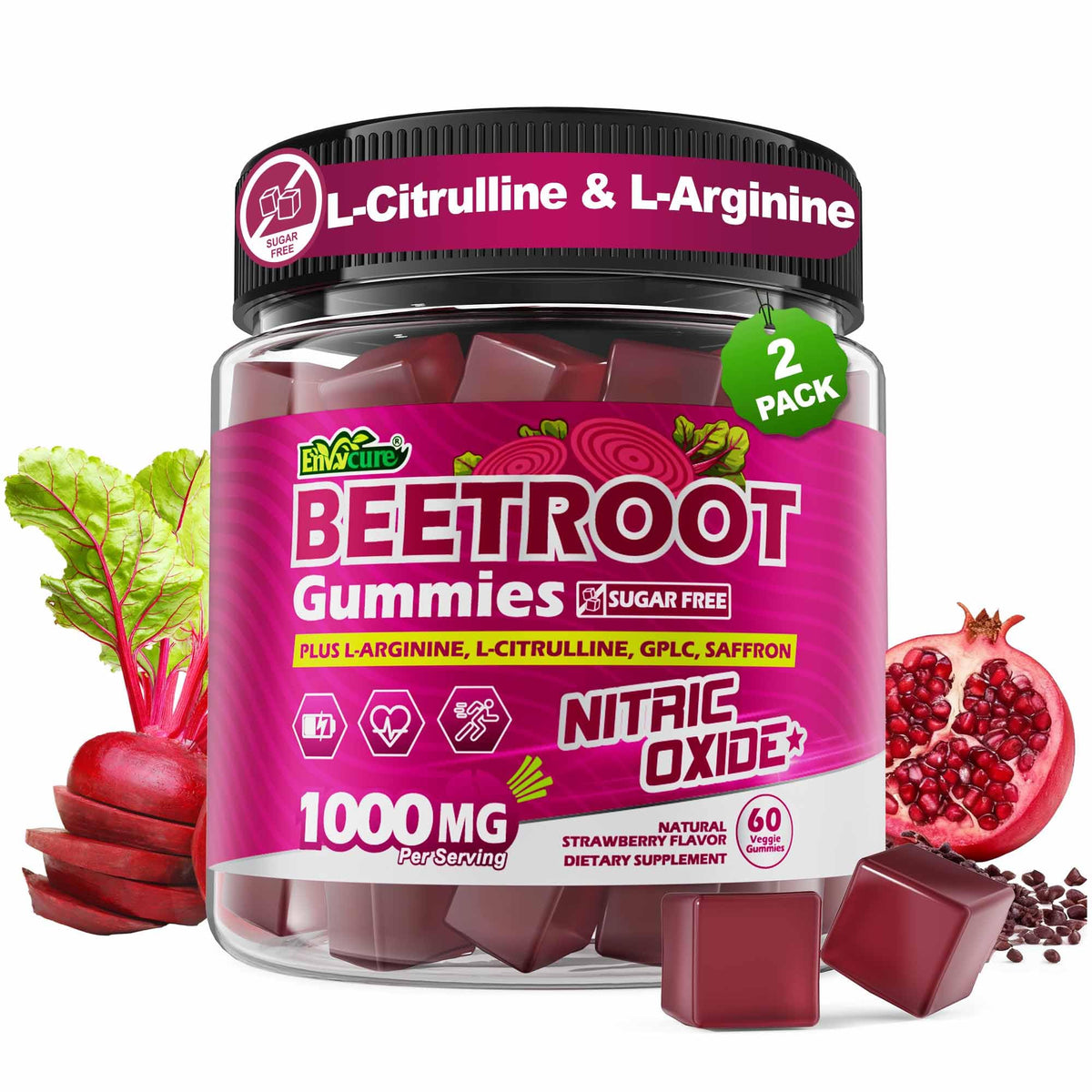 Beet Root Gummies with L-Citrulline & L-Arginine, Sugar Free K3516