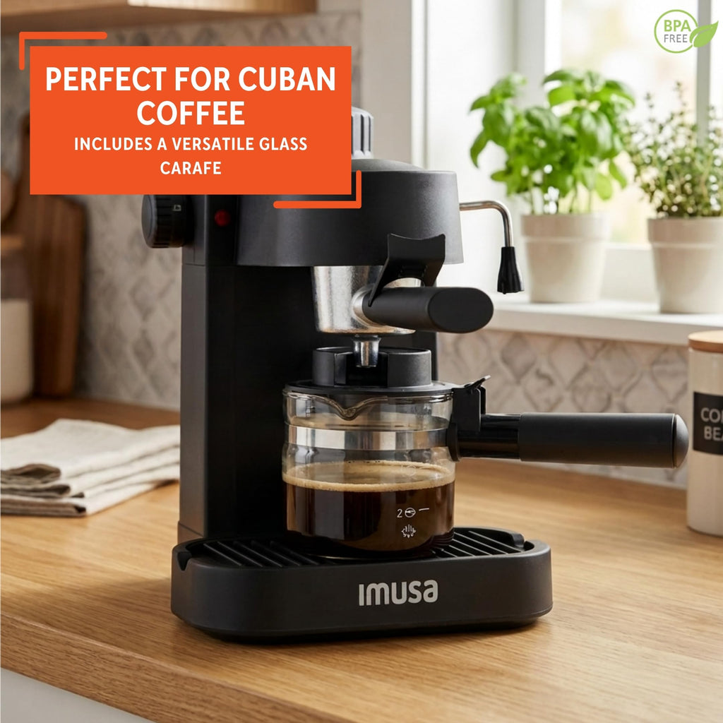 4 Cup Electric Espresso Cappuccino Coffee Maker, Black P1727