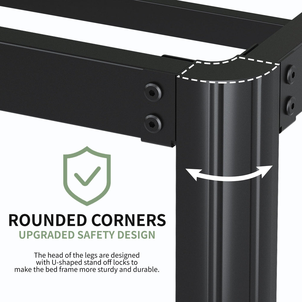 Black 7 Inch Queen Metal Platform Bed Frame N8533