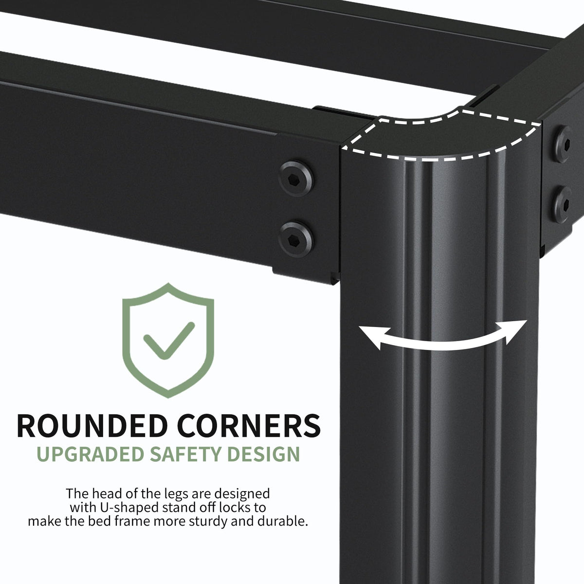 Black 7 Inch Queen Metal Platform Bed Frame N8533