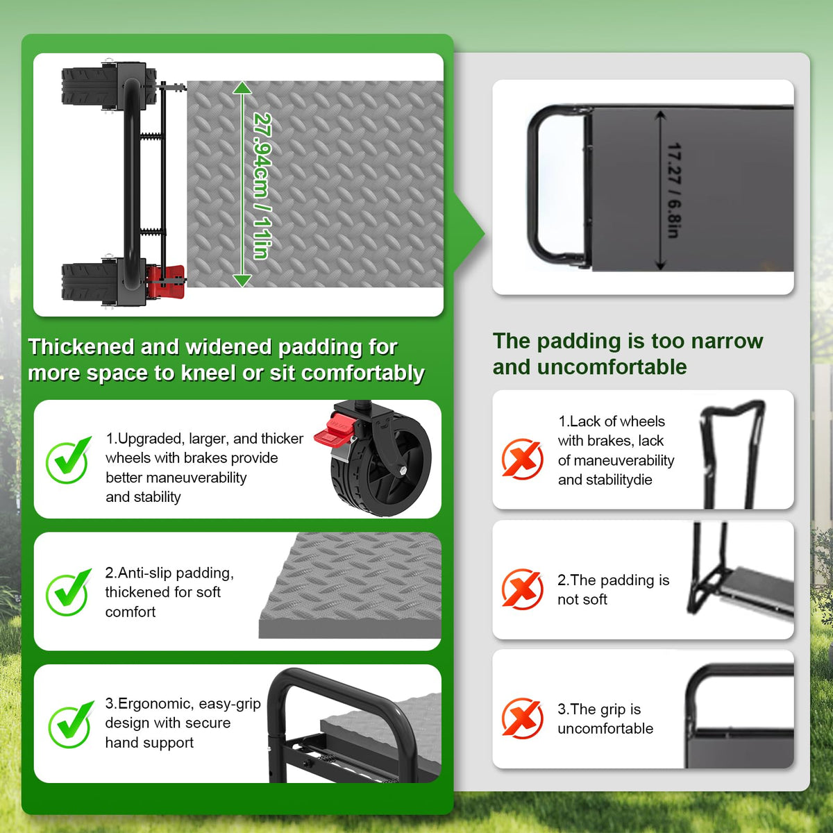Rolling Garden Kneeler and Seat K759