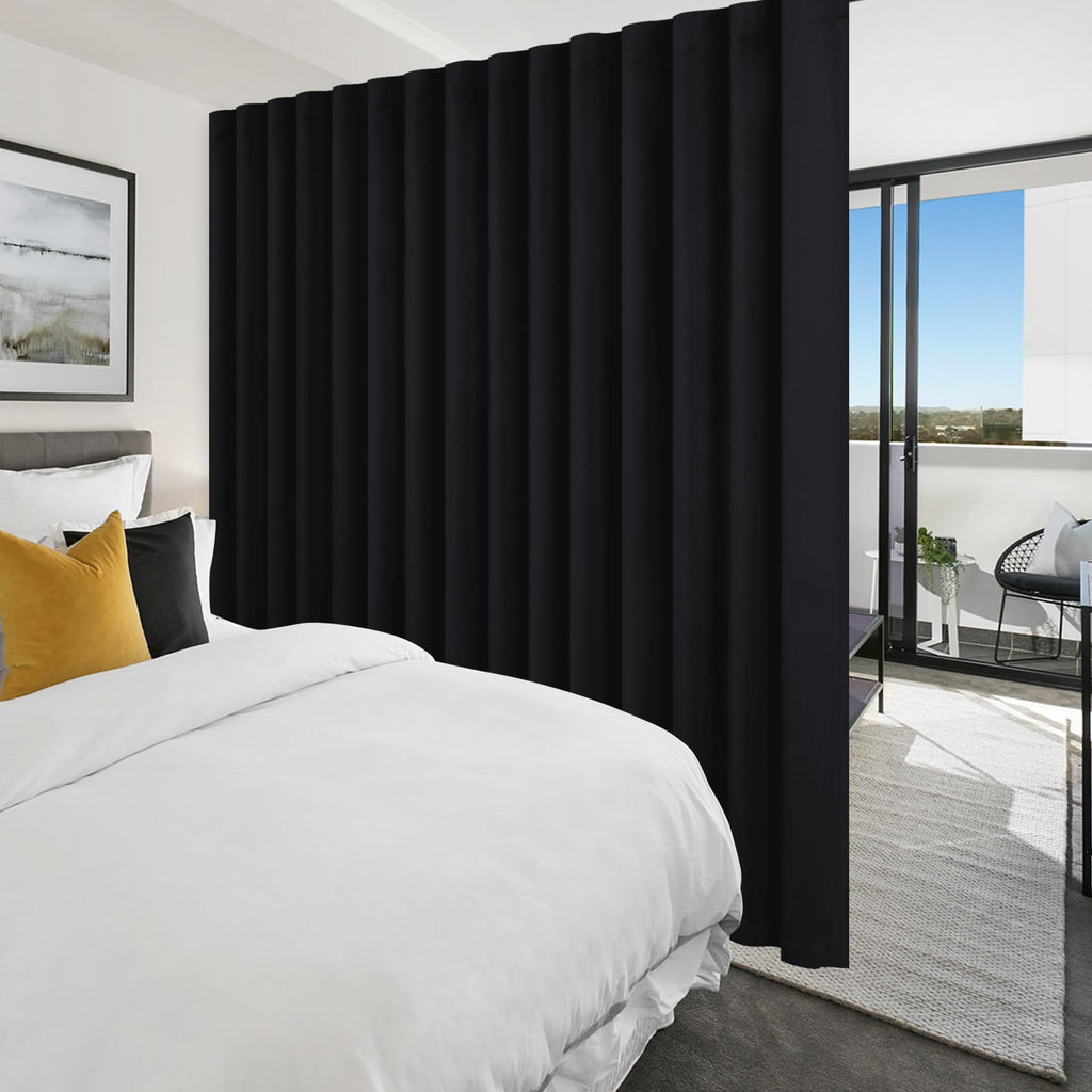 Blackout Room Divider Curtain 120 x 96 Inches Black T3174