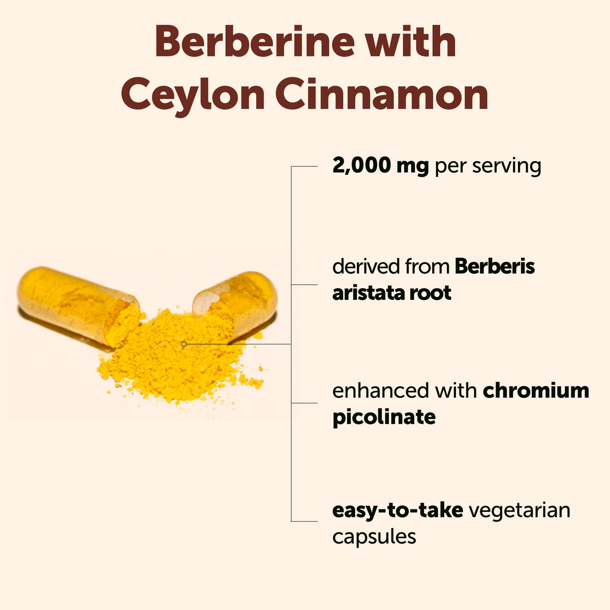 Berberine with Ceylon Cinnamon 2,000 mg 240 Vegetarian Capsules E514025
