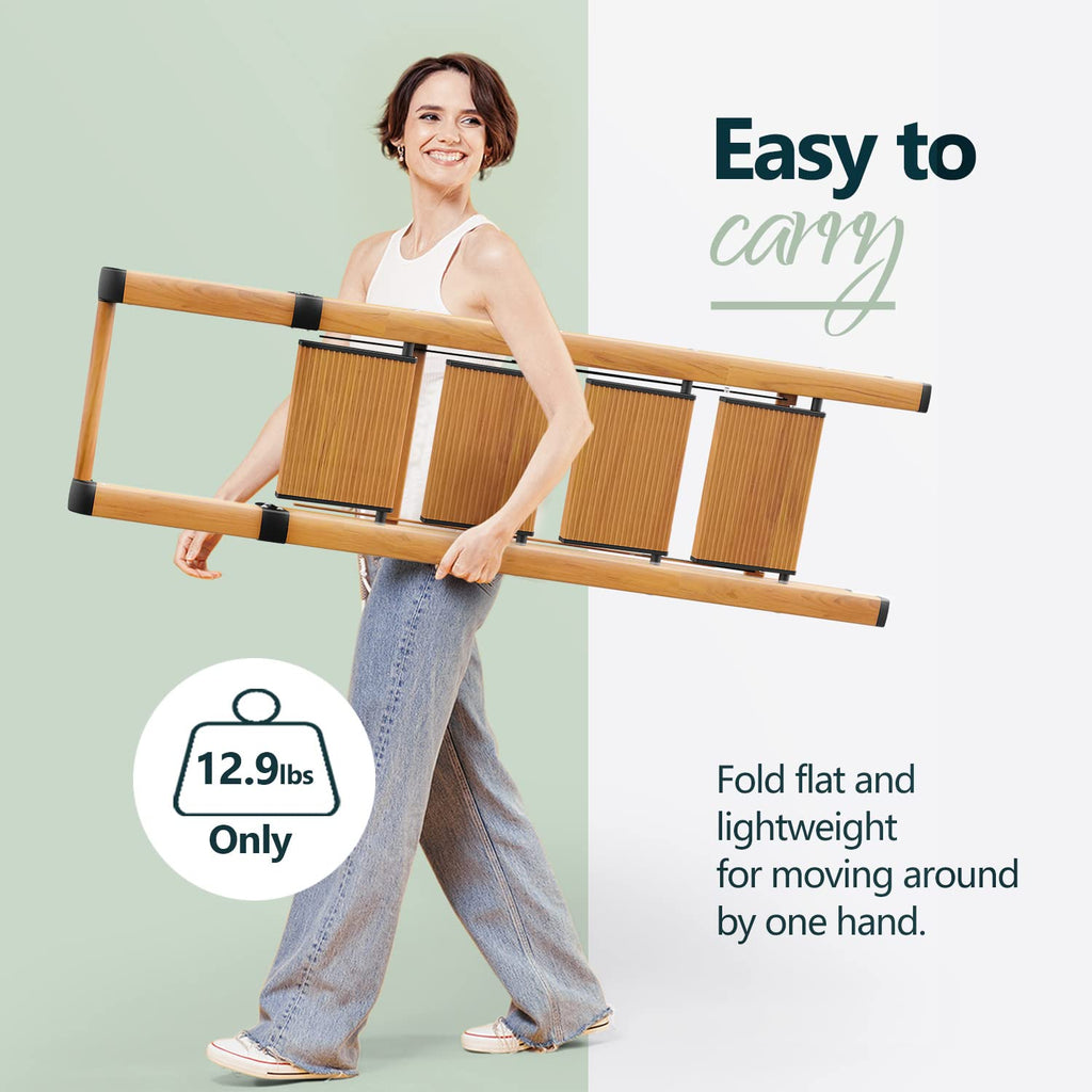 4 Step Ladders, 300lbs Load, 36'' Top Step, Wood Grain J161