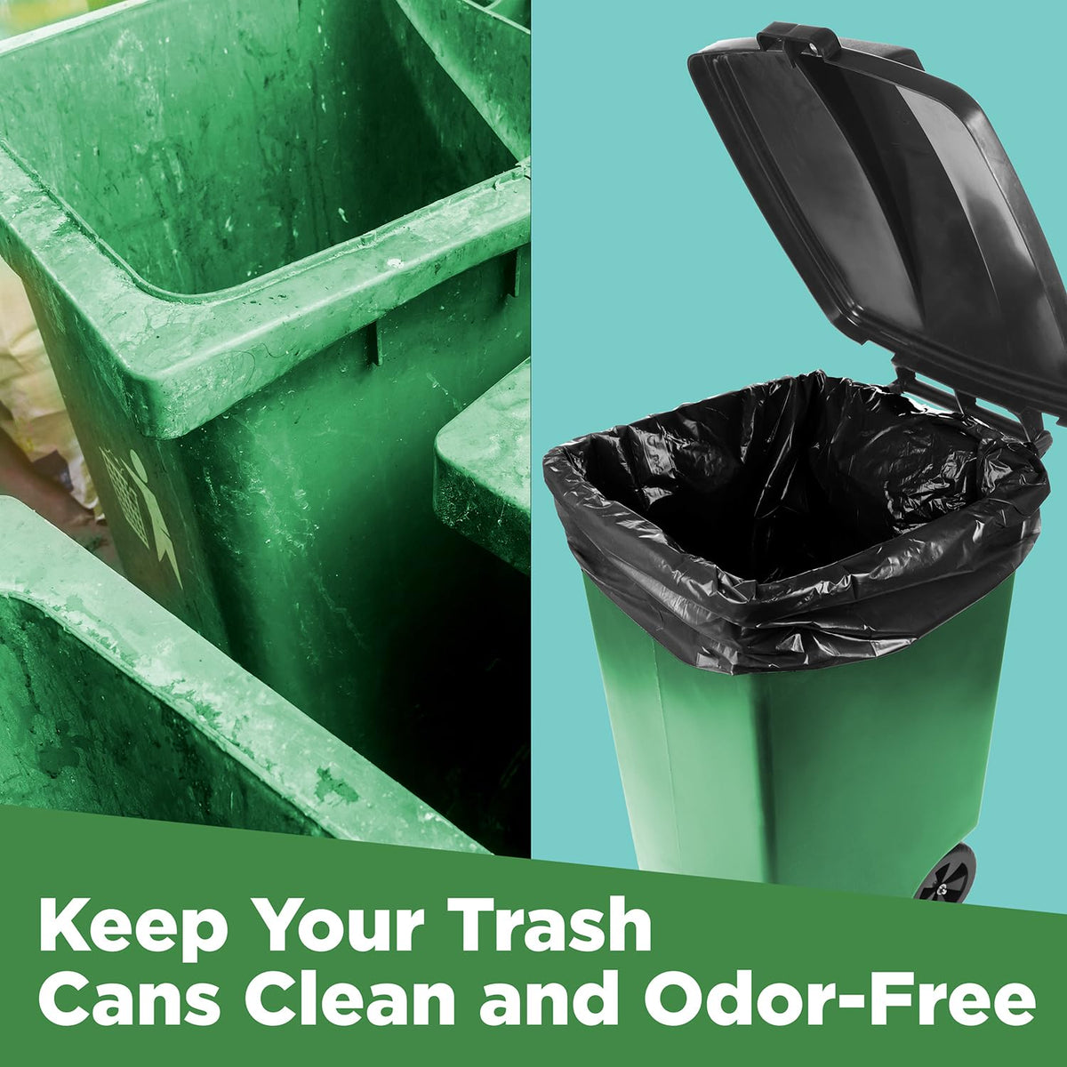 95 Gallon Heavy Duty Contractor Trash Bags, 50 Ct, Black, 1.2 Mil I9324