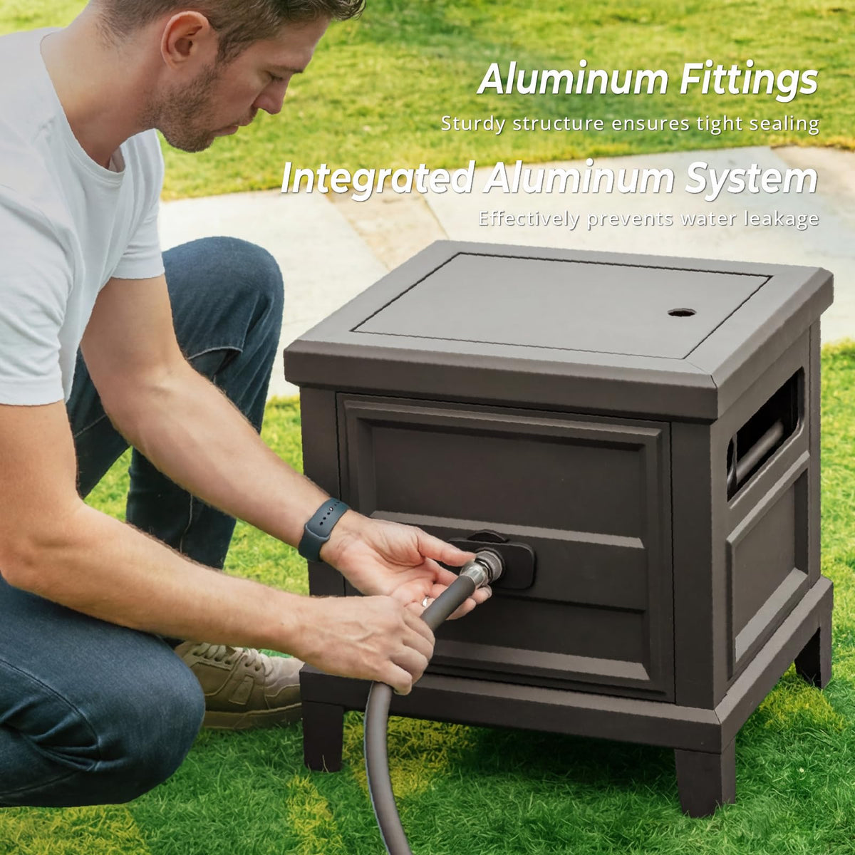 Heavy Duty Steel Garden Hose Reel Deck Box K2998