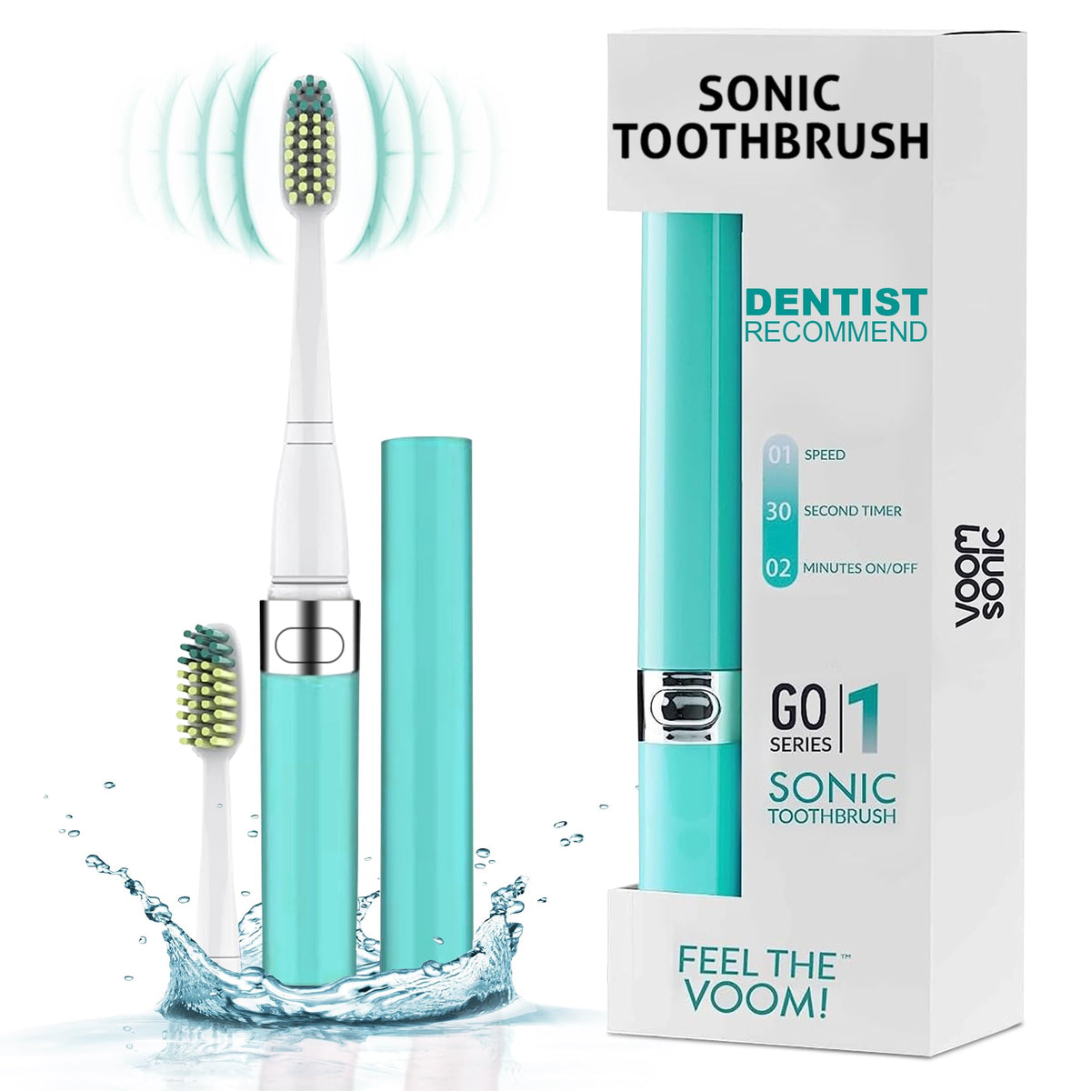 Black Blue 2-Pack Travel Electric Toothbrush Z525