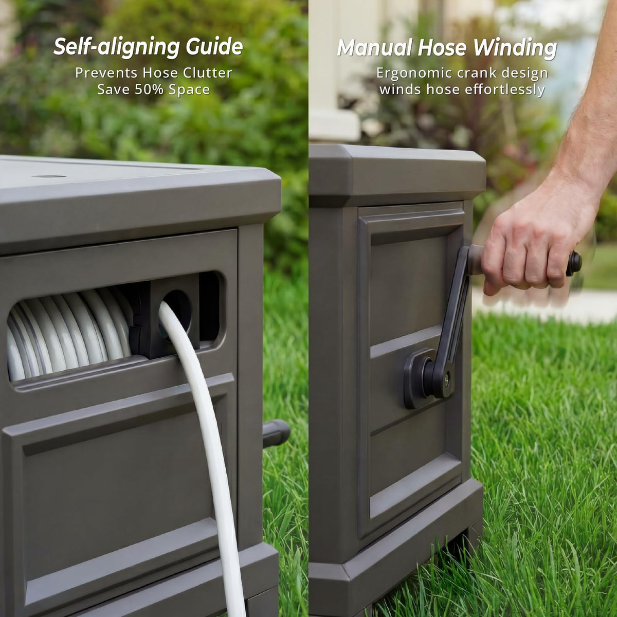 Heavy Duty Steel Garden Hose Reel Deck Box K2998