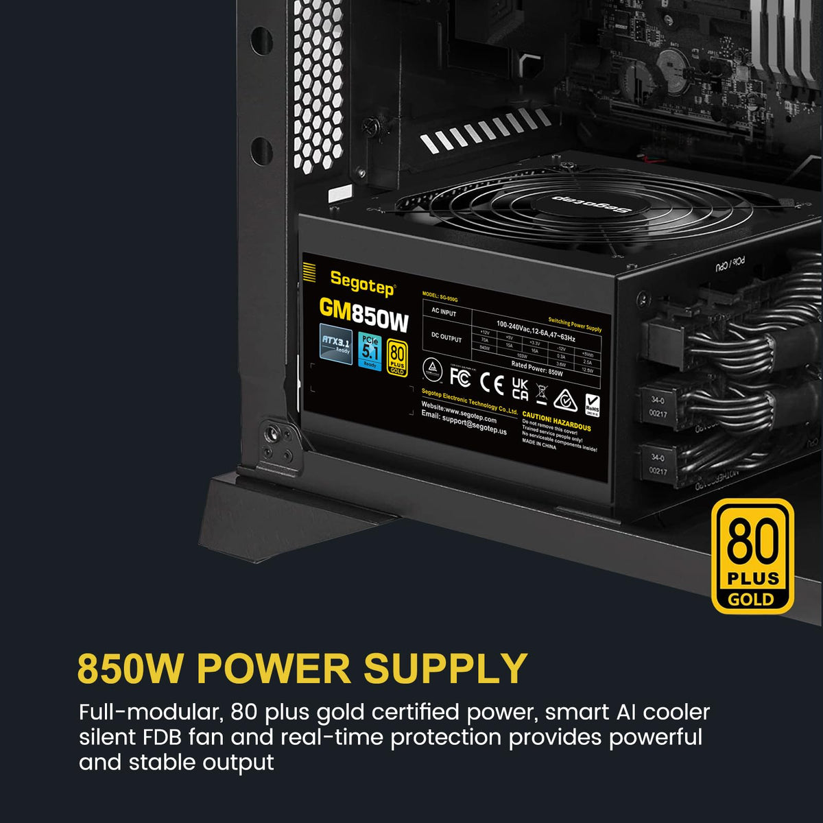 850W 80 Plus Gold Power Supply F747