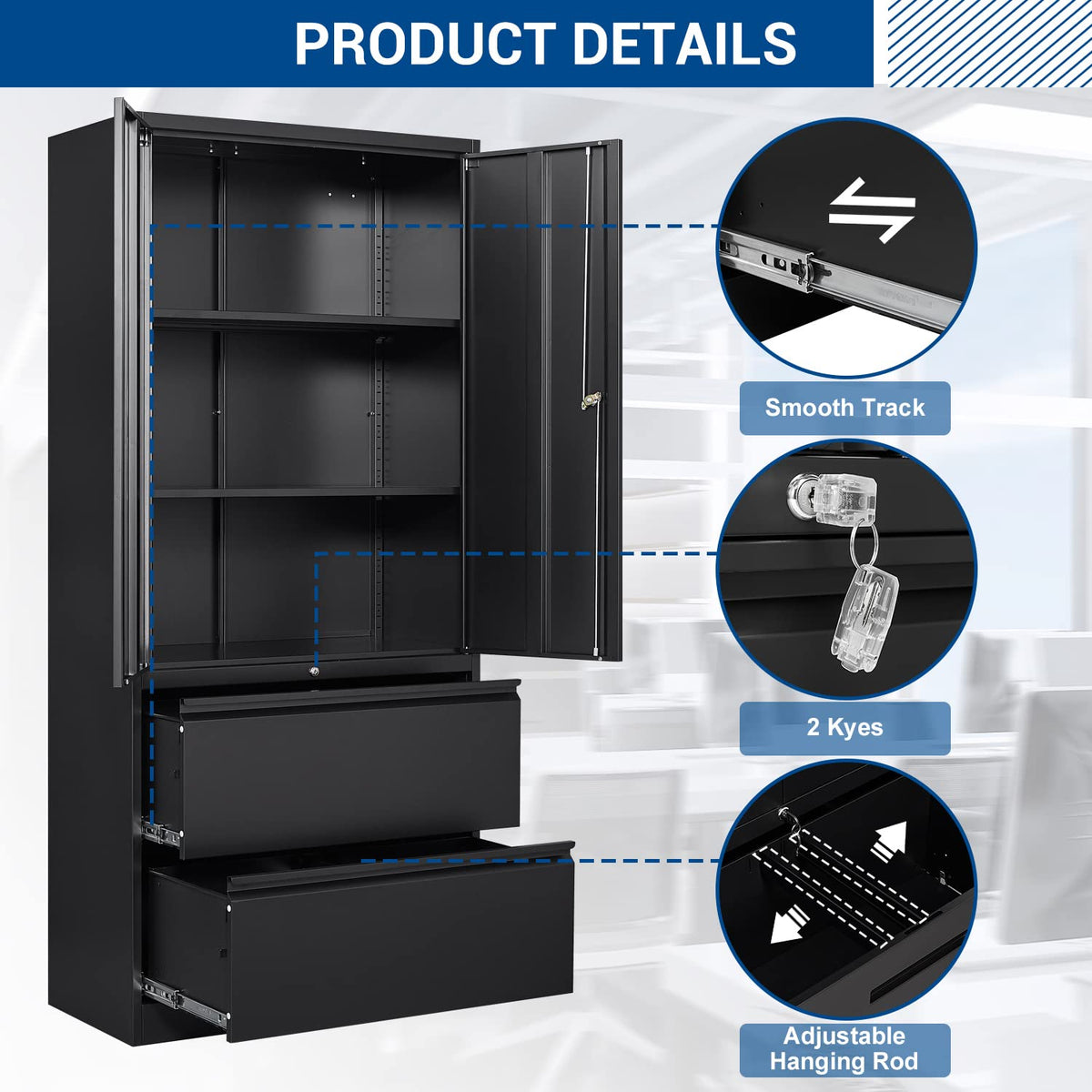Metal Cabinets with Lockable Drawers and Doors O703