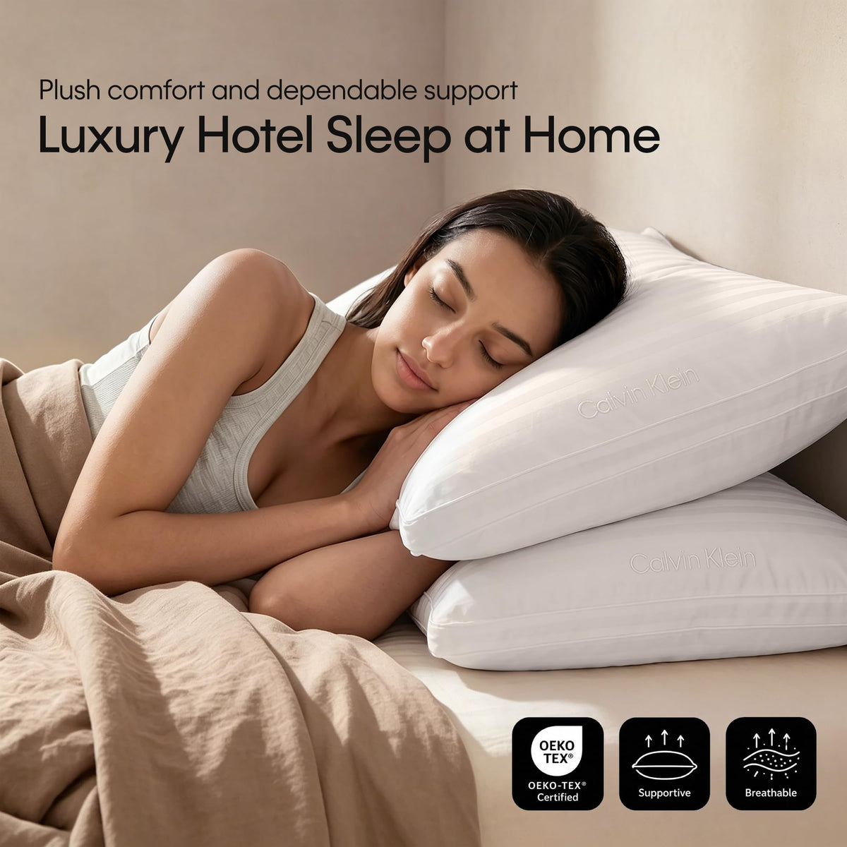 King Size Set of 2 Medium Soft Bed Pillows M106986