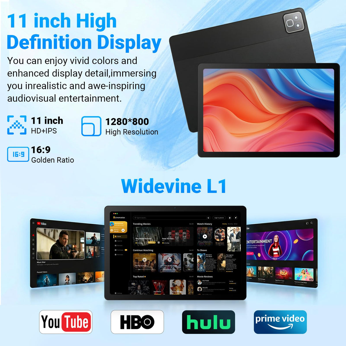 11 Inch 2 in 1 Android 16 Tablet with Keyboard Mouse Pen Case I2929