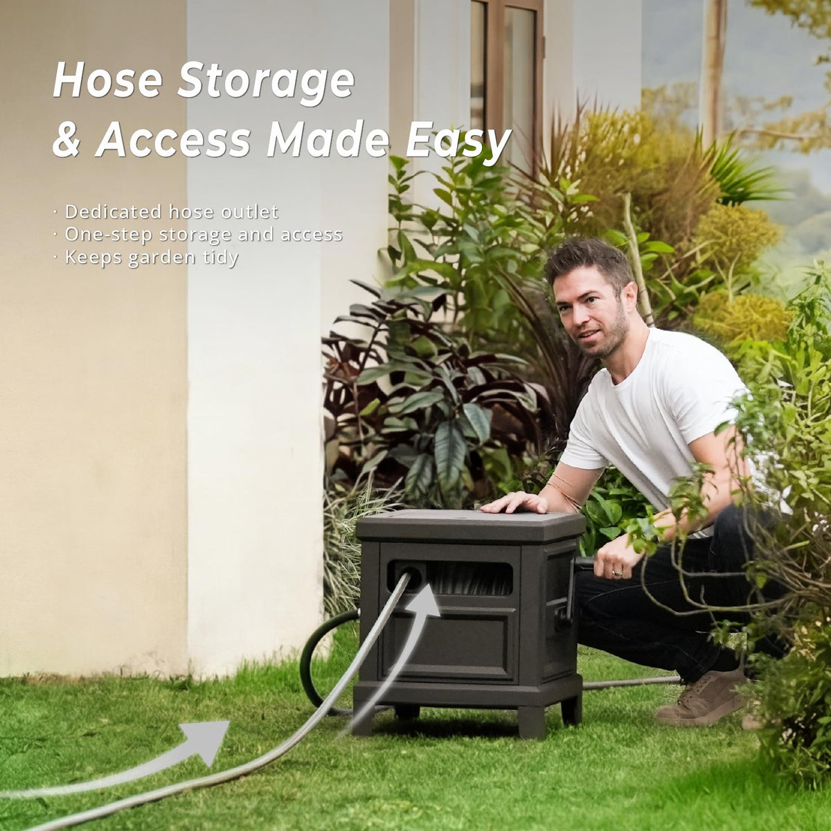 Heavy Duty Steel Garden Hose Reel Deck Box K2998