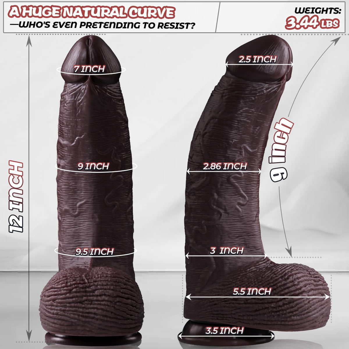 12 inch Black Silicone Dildo R473641