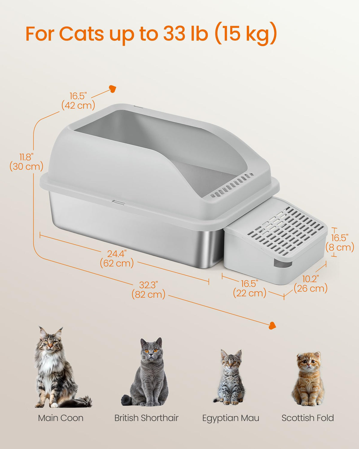 Stainless Steel Cat Litter Box N135