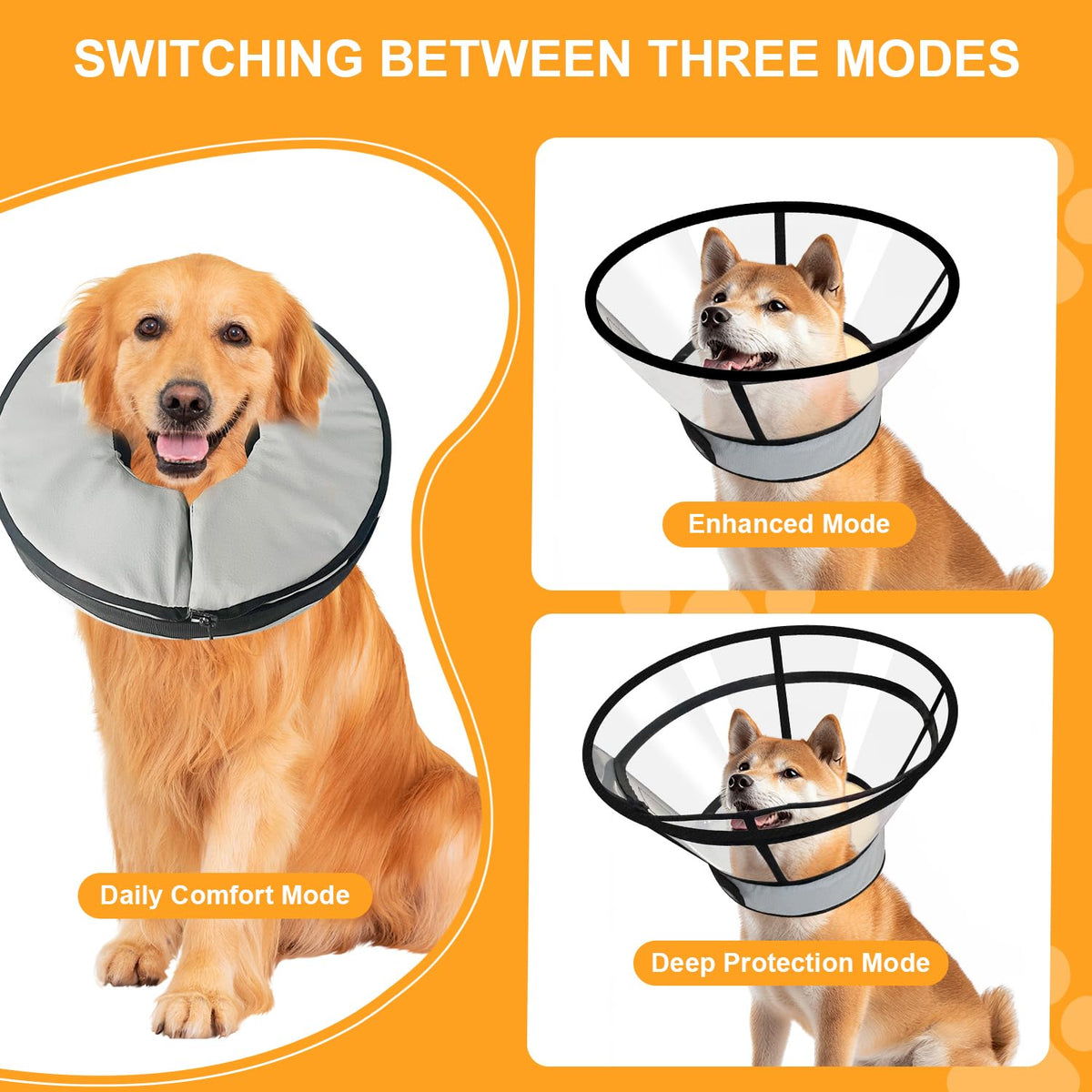 Inflatable Dog Cat Cone Collar with 2PCS Cover D653