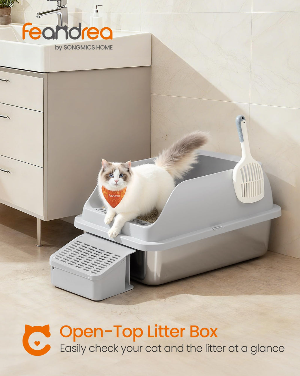 Stainless Steel Cat Litter Box N135