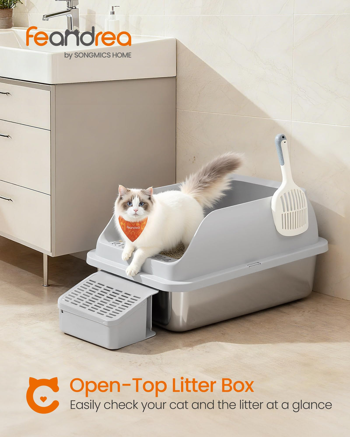 Stainless Steel Cat Litter Box N135
