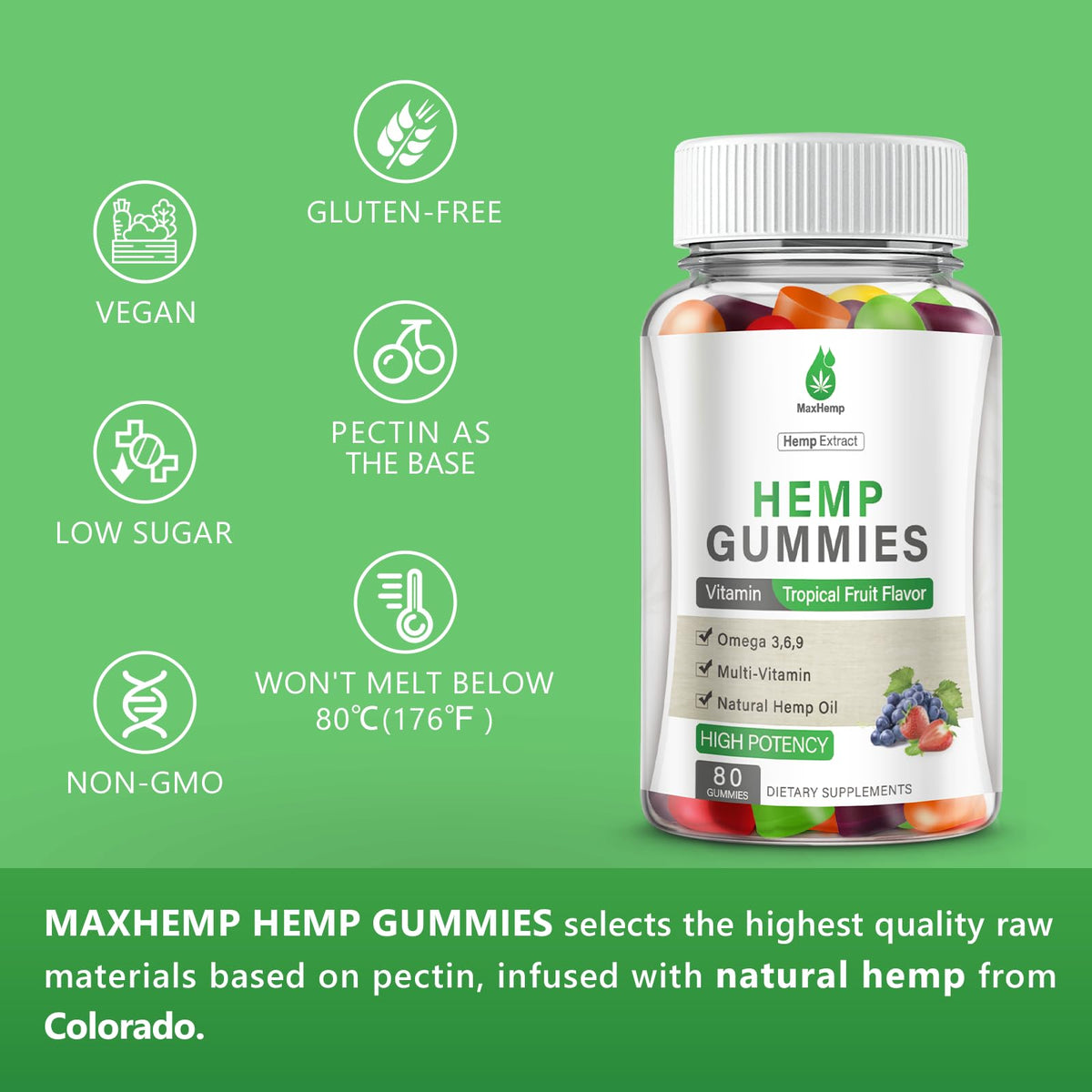 Hemp Gummies High Potency 2 Packs J5838