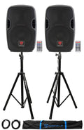 8" Powered DJ PA Speaker 2-Pack with Stands Z654809