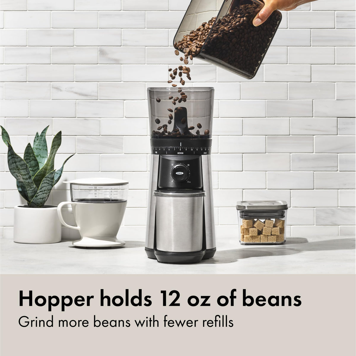 Electric Coffee Bean Grinder 12 Oz Silver Q7365