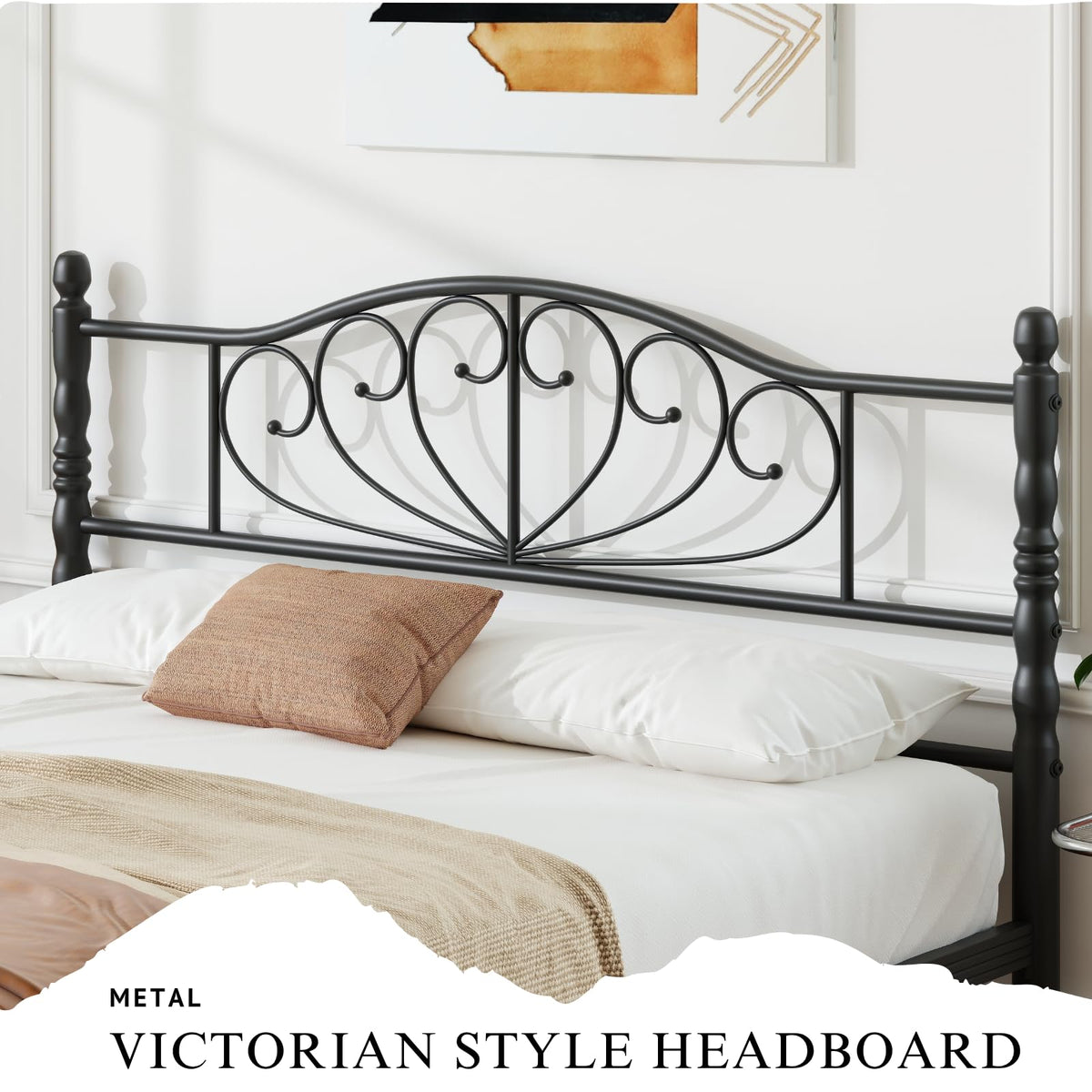 12" Metal Full Platform Bed Frame with Headboard G426