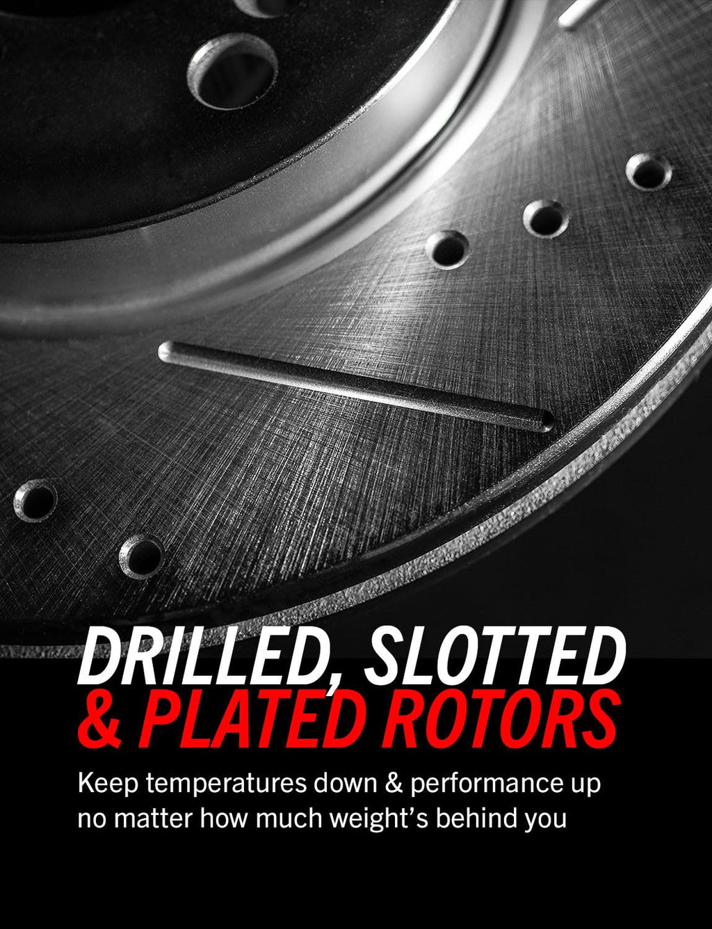 Front and Rear Drilled Slotted Brake Rotors and Carbon Fiber Ceramic Pads N600055