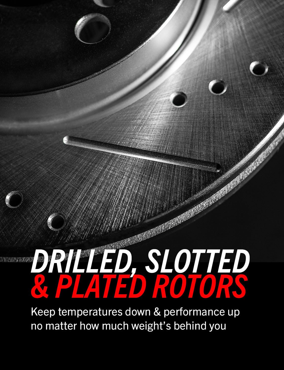 Front and Rear Drilled Slotted Brake Rotors and Carbon Fiber Ceramic Pads N600055