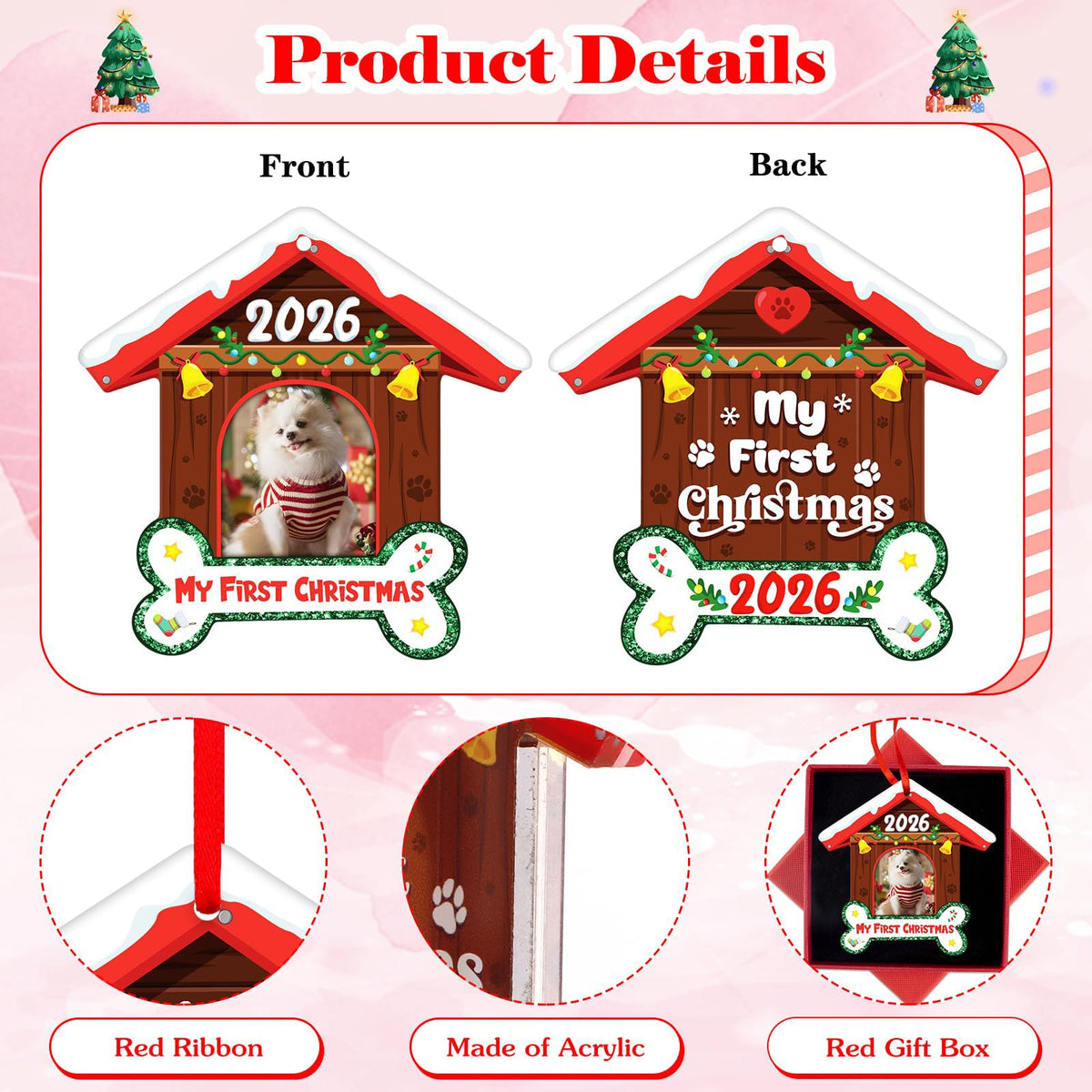 Dog Picture Frame Ornament M598
