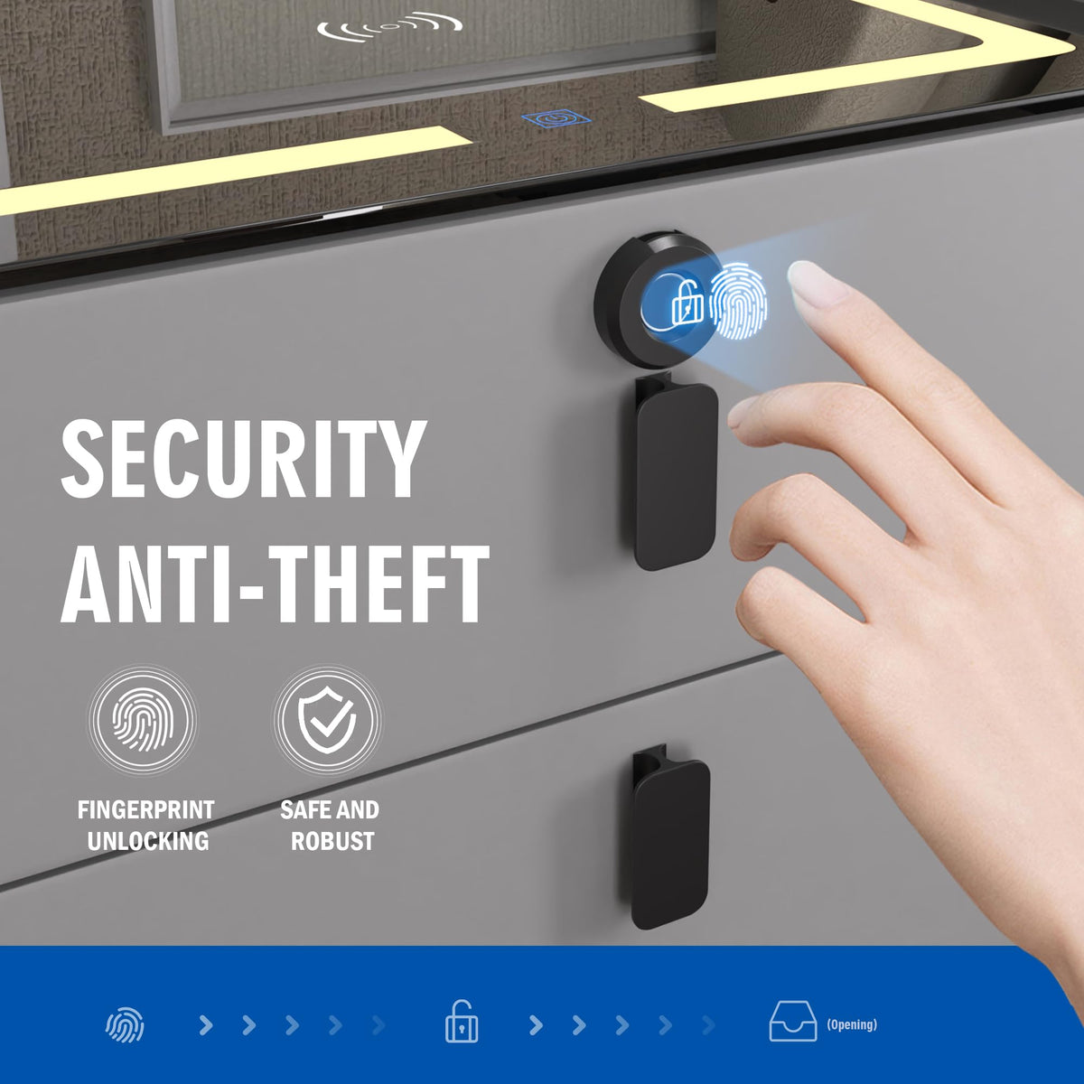 Fingerprint Lock Drawer Nightstand G78335