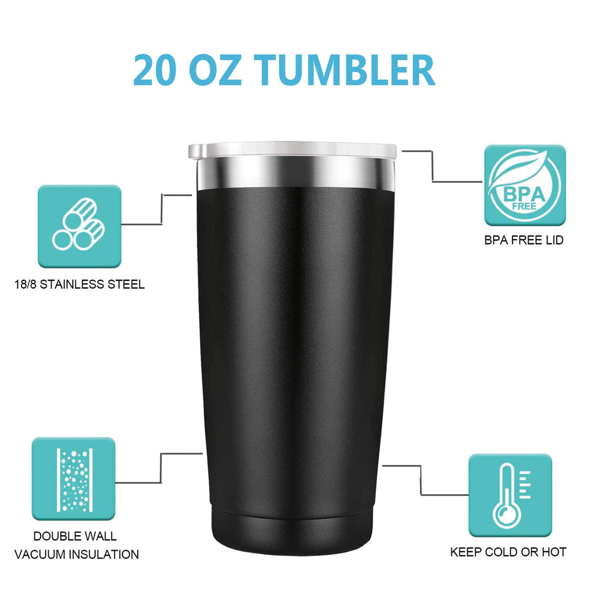 20 oz Black & White Tumbler T391050