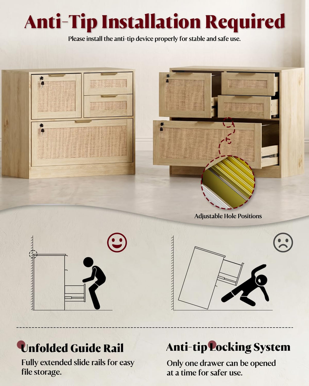 4 Drawer File Cabinet with Lock I125212